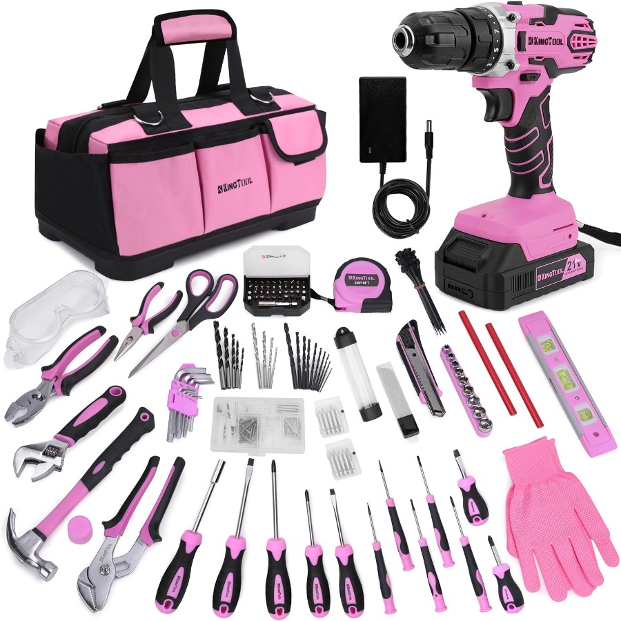 Power Tools Pink - 267-Piece Tool Kit Set - Pink