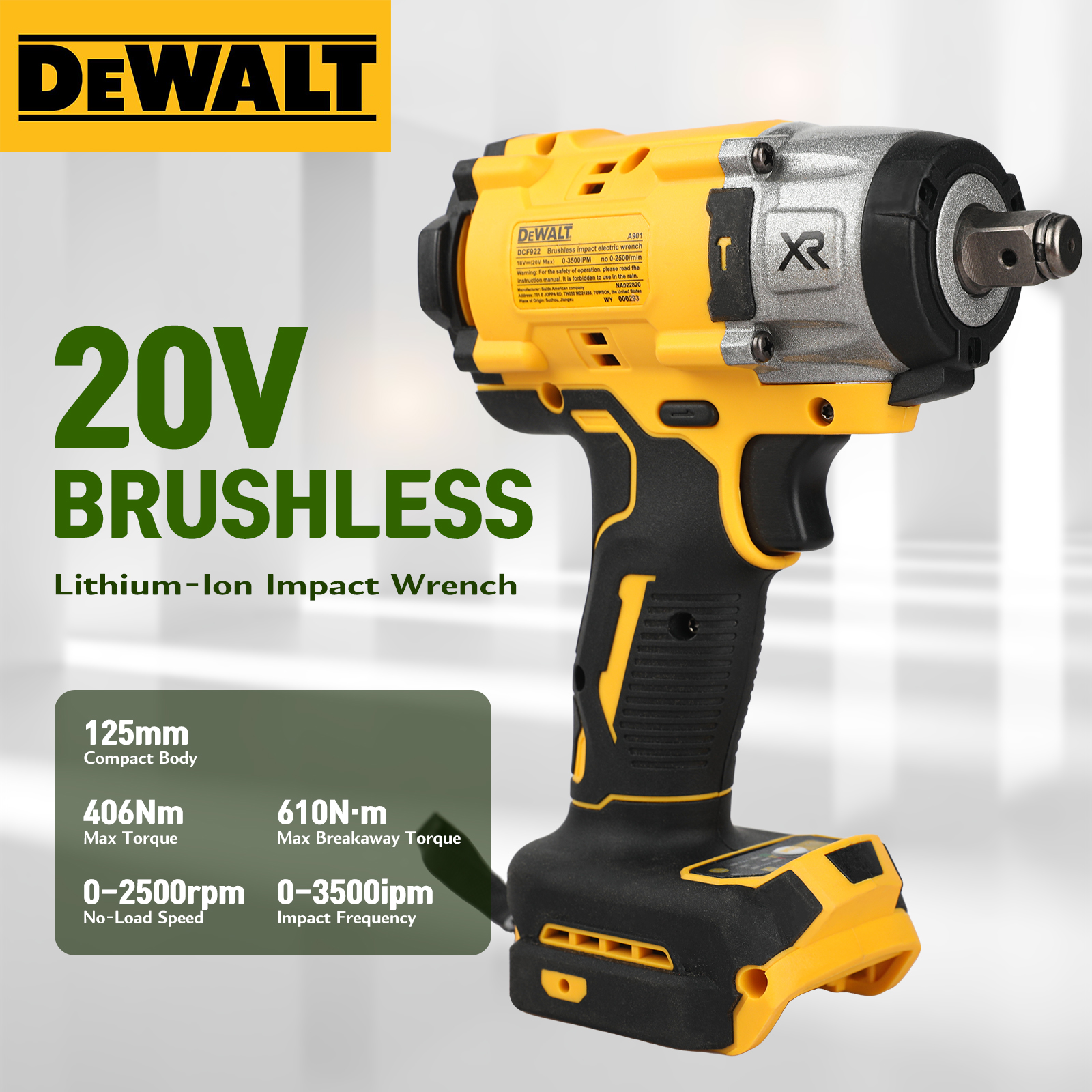 Dewalt Power Tools Xr - DEWALT DCF922 20V Compact Impact Wrench