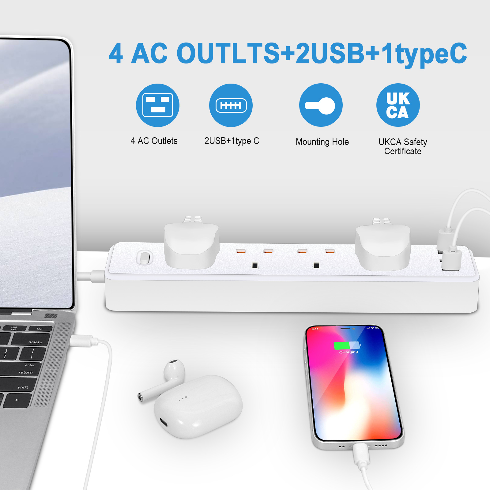 Power Strip Electric Socket UK – обзор и цена Power Tools Extension