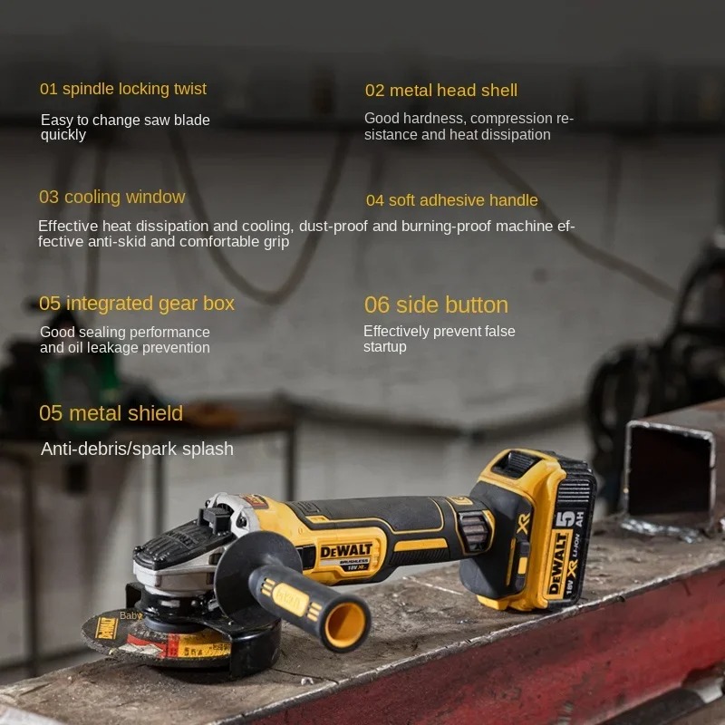 DEWALT DCG405 125mm flat head  – обзор и цена Dewalt Power Tools Xr