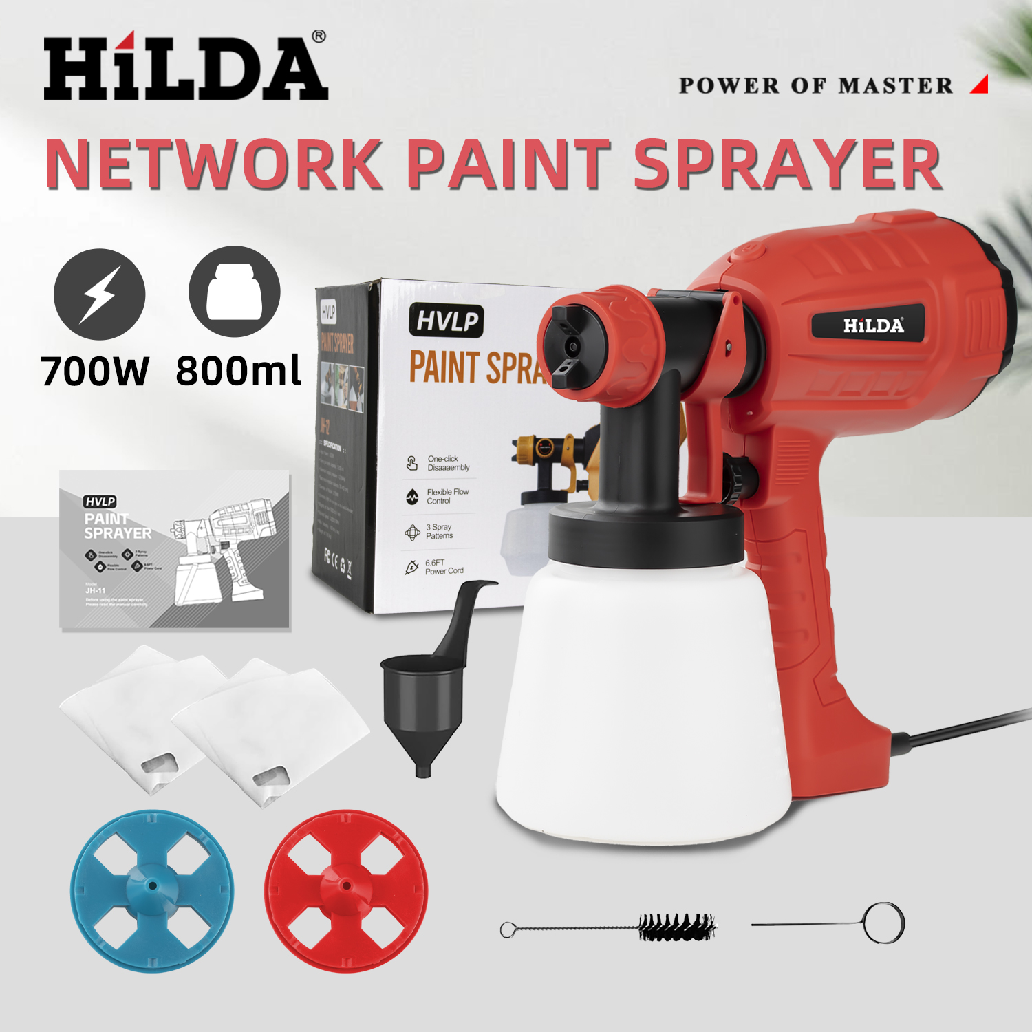 HILDA 800ML Electric Spray Gun – обзор и цена Power Tools Pink