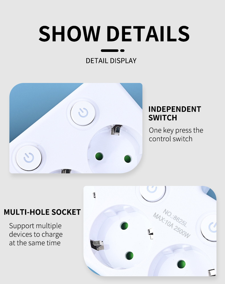 EU Plug Outlet 4 Sockets Elect – обзор и цена Power Tools Extension