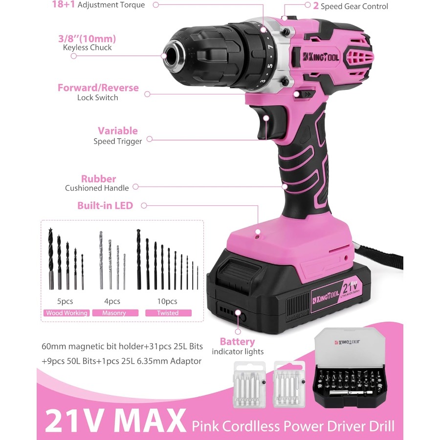267-Piece Tool Kit Set - Pink  – обзор и цена Power Tools Pink
