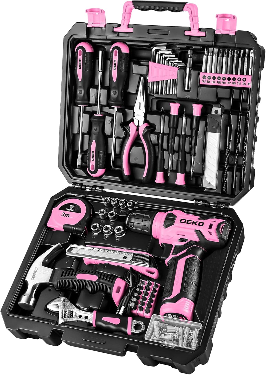 126 Pcs Pink Cordless Drill Se – обзор и цена Power Tools Pink