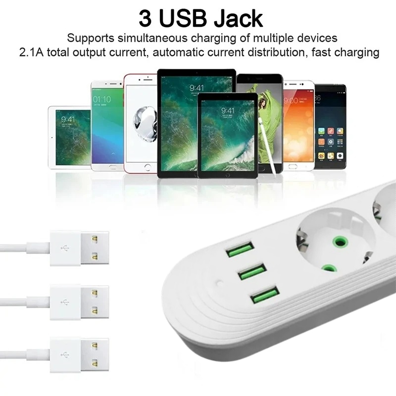 EU Plug AC Outlet with 3USB Po – обзор и цена Power Tools Extension