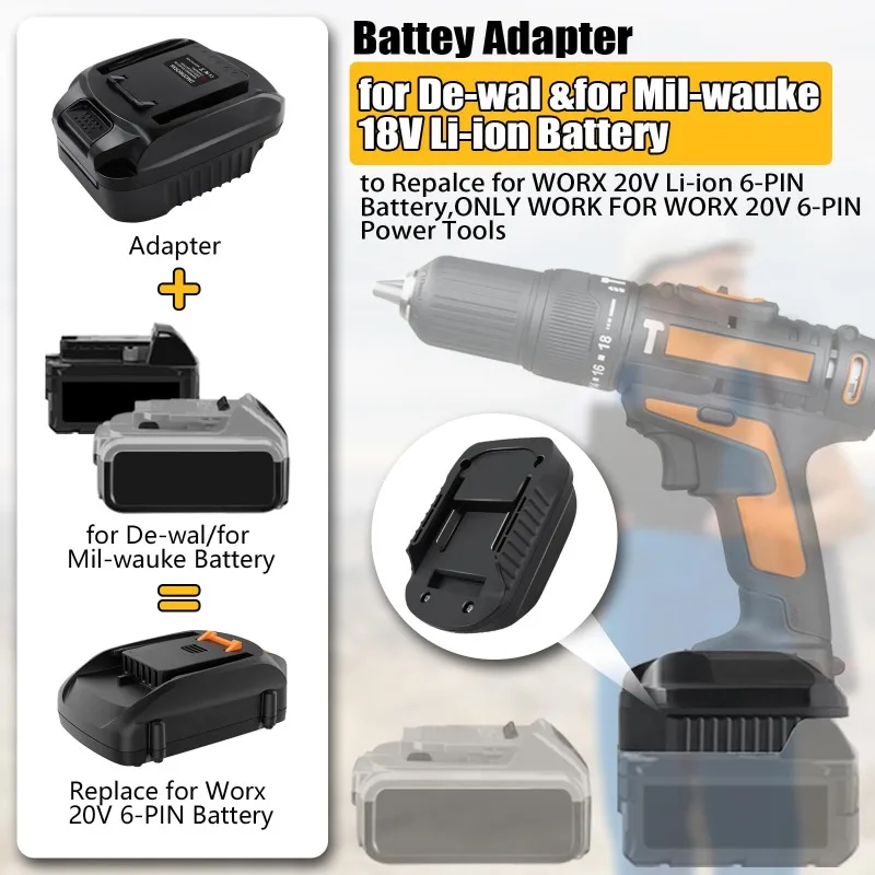 DM20WORX6 Battery Adapter for  – обзор и цена Dewalt Power Tools Xr